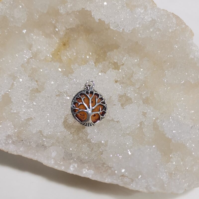 COLGANTE AMBAR ESFERA PLANA ARBOL DE LA VIDA