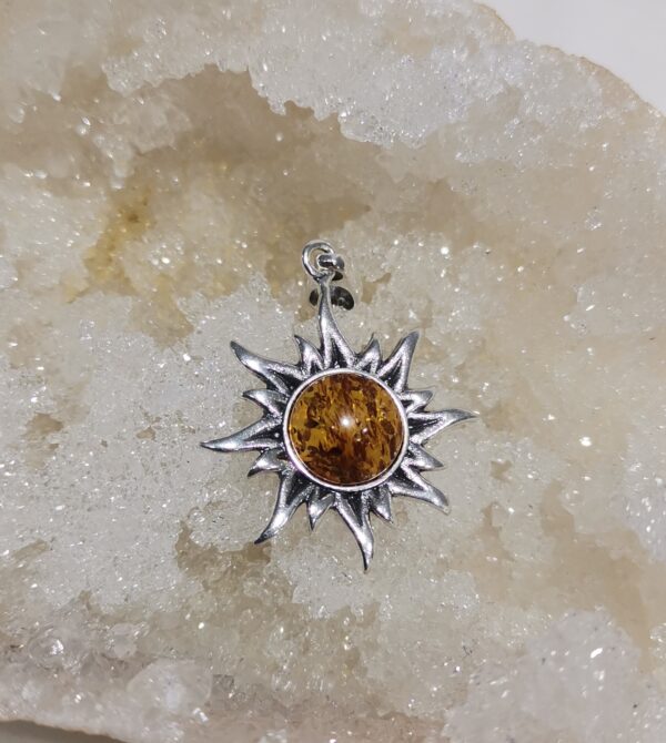 COLGANTE AMBAR SOL PLATA 12 MM