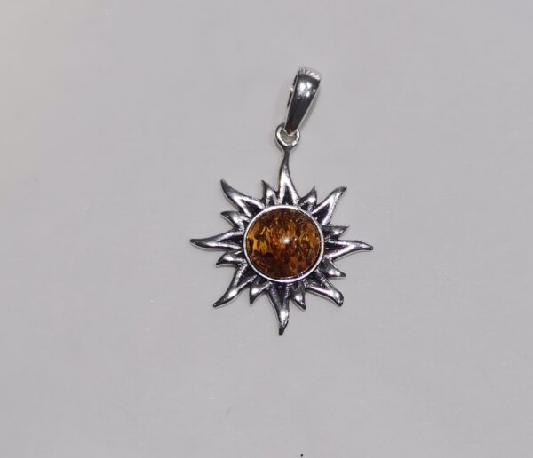 COLGANTE AMBAR SOL PLATA 12 MM - Imagen 2