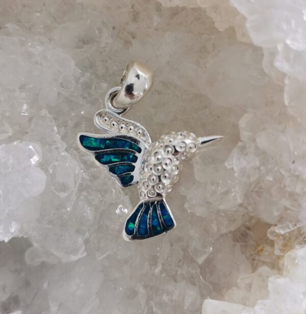 COLGANTE PLATA COLIBRI OPALO CALIFORNIA - Imagen 2