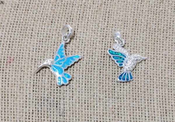 COLGANTE PLATA COLIBRI OPALO CALIFORNIA