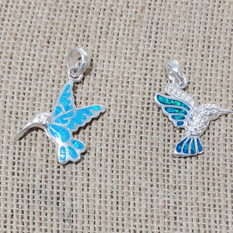 COLGANTE PLATA COLIBRI OPALO CALIFORNIA
