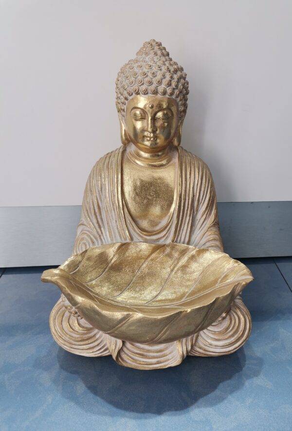 FIGURA BUDHA DORADO HOJA