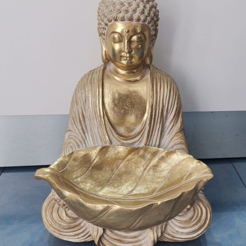 FIGURA BUDHA DORADO HOJA