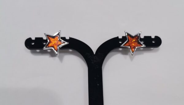 PENDIENTE PLATA AMBAR ESTRELLA GRANDE - Imagen 2