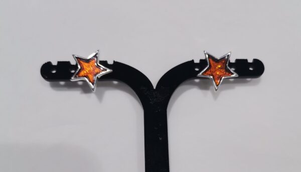 PENDIENTE PLATA AMBAR ESTRELLA GRANDE - Imagen 2
