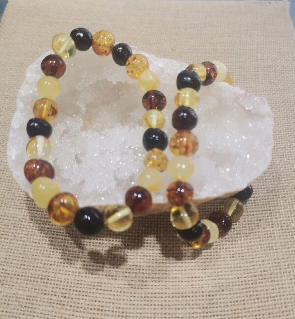 PULSERA AMBAR BOLA 8 MM