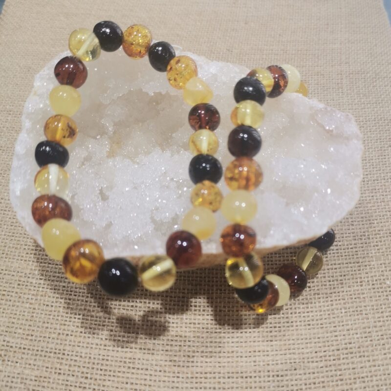 PULSERA AMBAR BOLA 8 MM