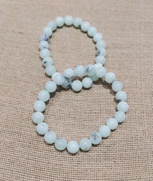 PULSERA MINERAL CELESTINA VERDE 8 MM