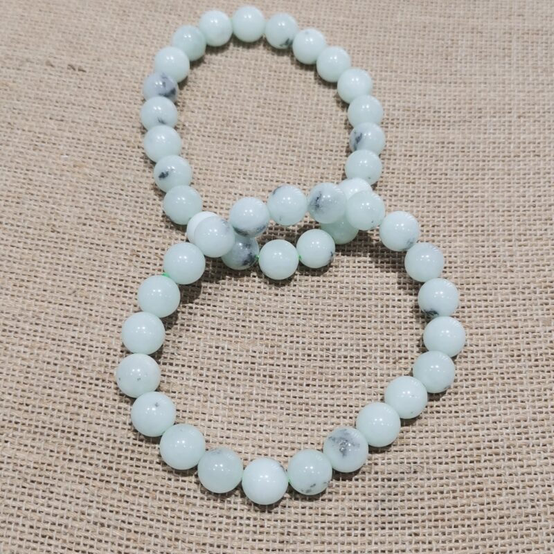 PULSERA MINERAL CELESTINA VERDE 8 MM