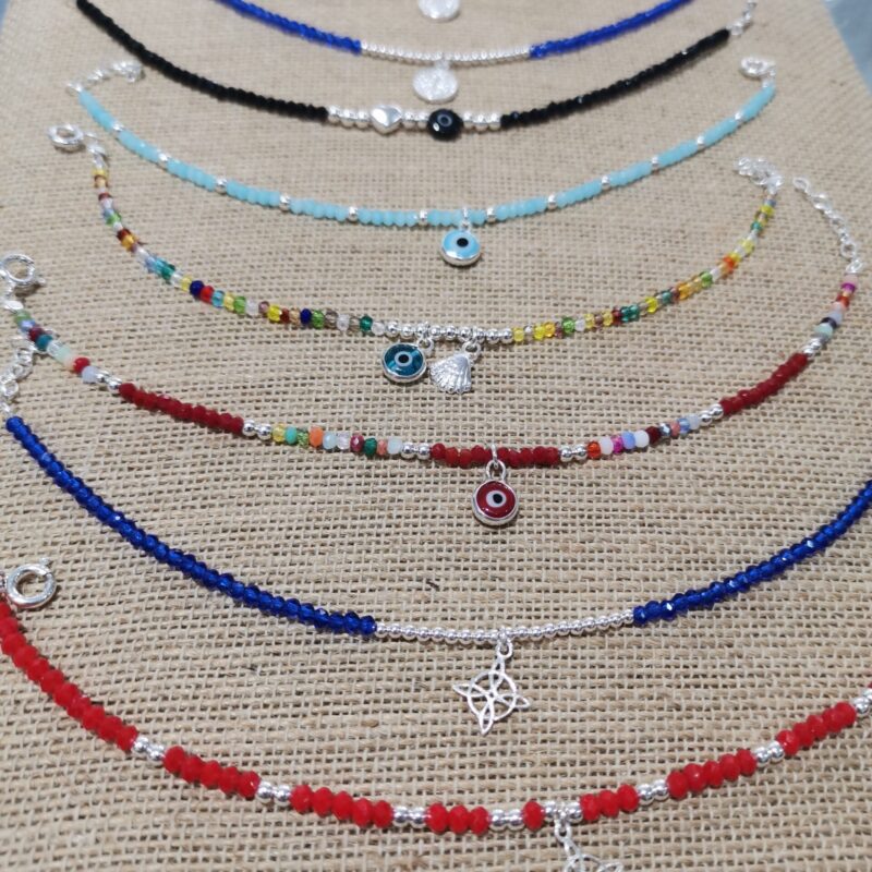 PULSERA PLATA CRISTAL 3 MM PROTECCION