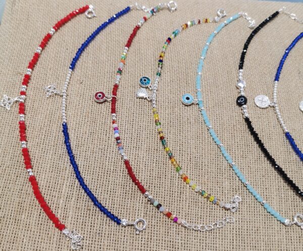 PULSERA PLATA CRISTAL 3 MM PROTECCION - Imagen 2