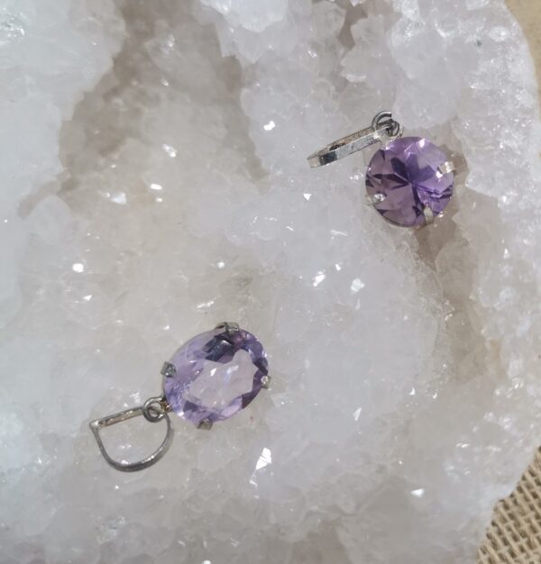 COLGANTE PLATA AMATISTA TALLA JOYERIA