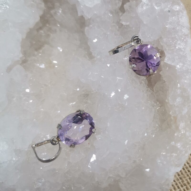 COLGANTE PLATA AMATISTA TALLA JOYERIA