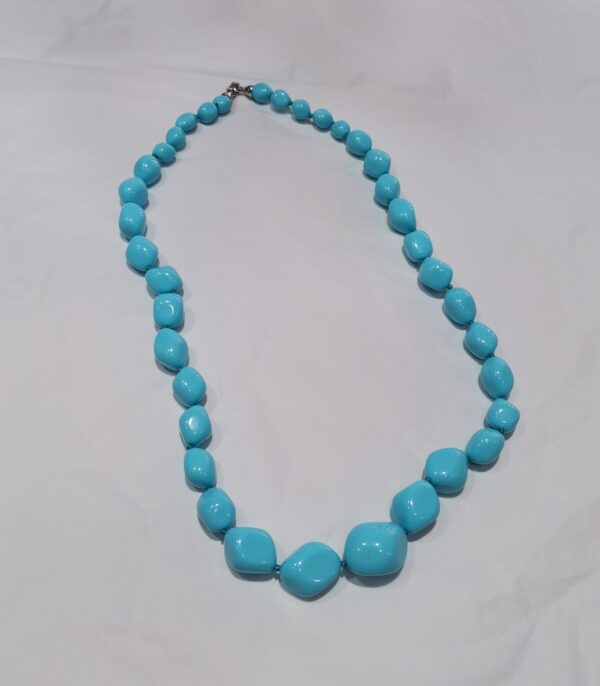 COLLAR RODADO IRREGULAR TURQUESA PLATA