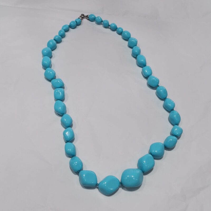COLLAR RODADO IRREGULAR TURQUESA PLATA