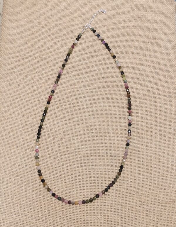 COLLAR TURMALINA SANDIA FLATELADA 4 MM PLATA