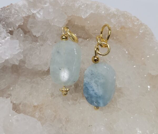 COLGANTE PLATA BAÑO ORO AGUAMARINA