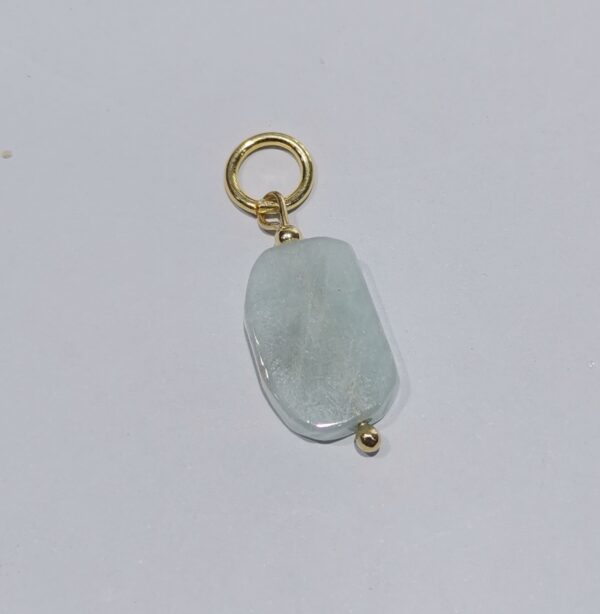 COLGANTE PLATA BAÑO ORO AGUAMARINA - Imagen 2