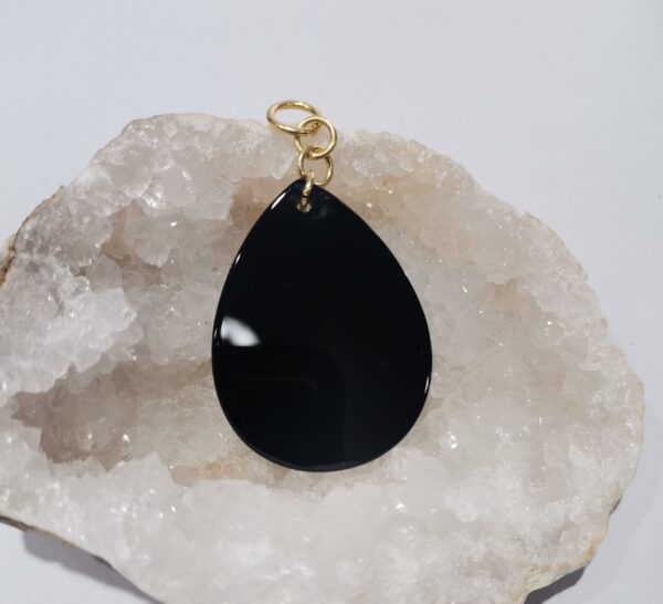 COLGANTE PLATA BAÑO ORO ONIX NEGRO