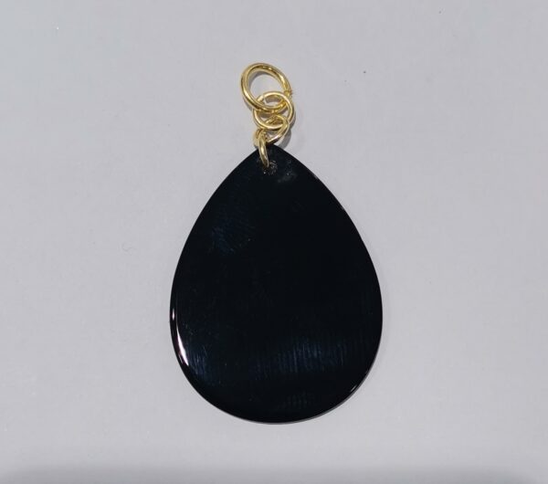 COLGANTE PLATA BAÑO ORO ONIX NEGRO - Imagen 2