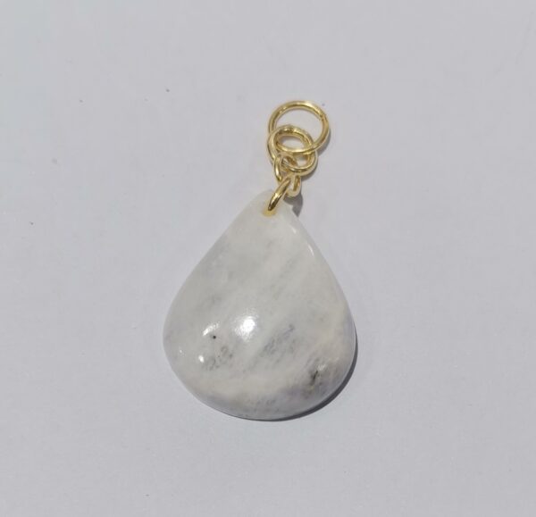 COLGANTE PLATA BAÑO ORO PIEDRA LUNA GOTA GRANDE - Imagen 2