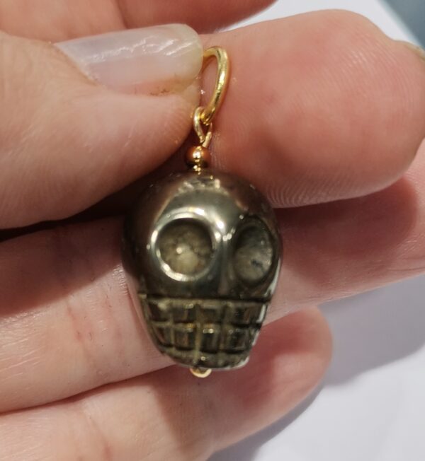 COLGANTE PLATA BAÑO ORO PIRITA CALAVERA - Imagen 2