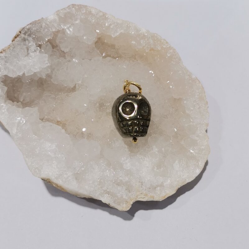 COLGANTE PLATA BAÑO ORO PIRITA CALAVERA