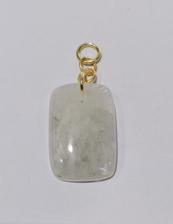 COLGANTE PLATA BAÑO ORO PIEDRA LUNA RECTANGULAR - Imagen 2