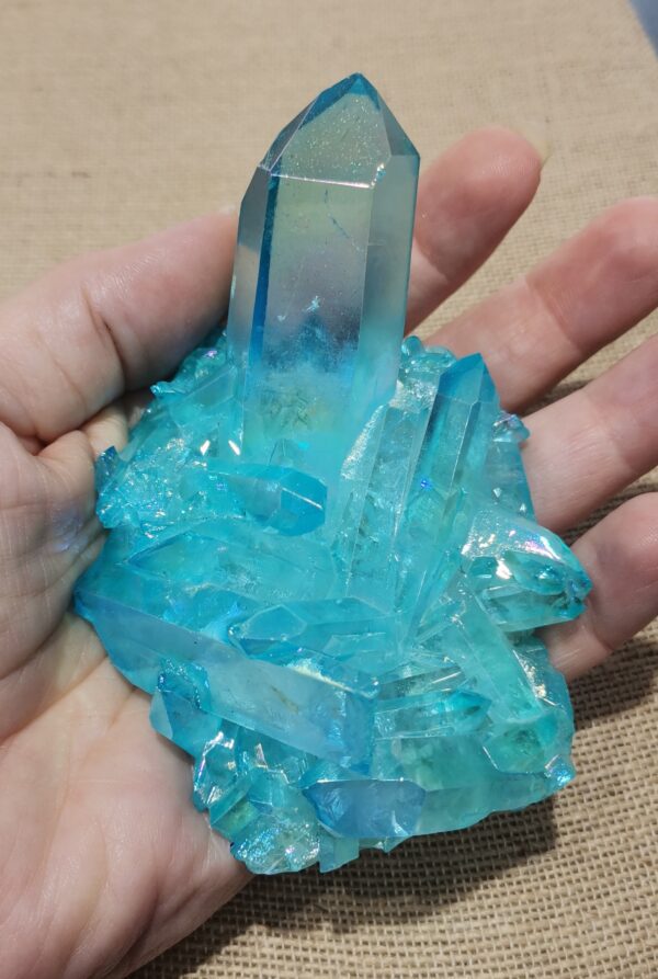 DRUSA PUNTAS CUARZO AQUA AURA 219 GRAMOS - Imagen 2