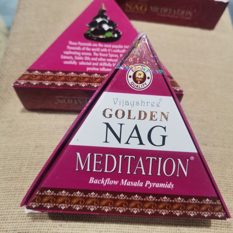 INCIENSO CONO REFLUJO GOLDEN NAG MEDITACION