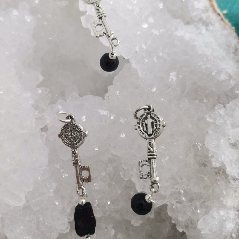 COLGANTE PLATA LLAVE SAN BENITO Y TURMALINA