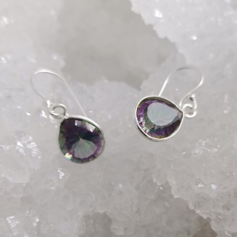 PENDIENTE PLATA TOPACIO ARCOIRIS LAGRIMA 70 Y 160