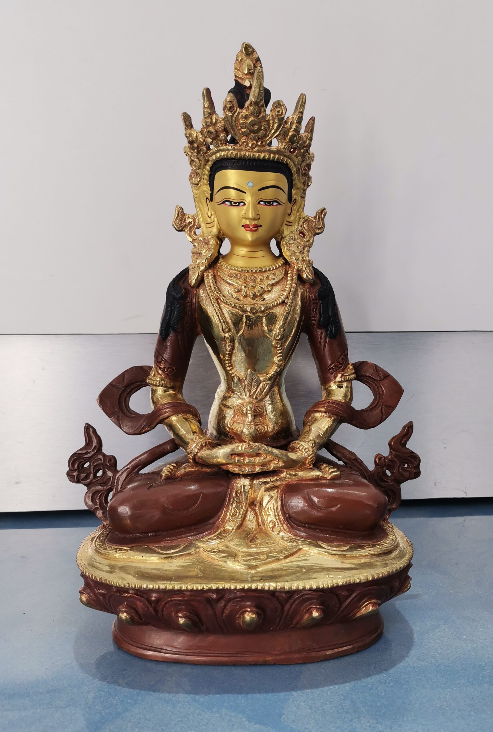 ESCULTURA TIBETANA DE VAJRASATTVA BRONCE DORADO 1 ESCULTURA TIBETANA DE VAJRASATTVA BRONCE DORADO