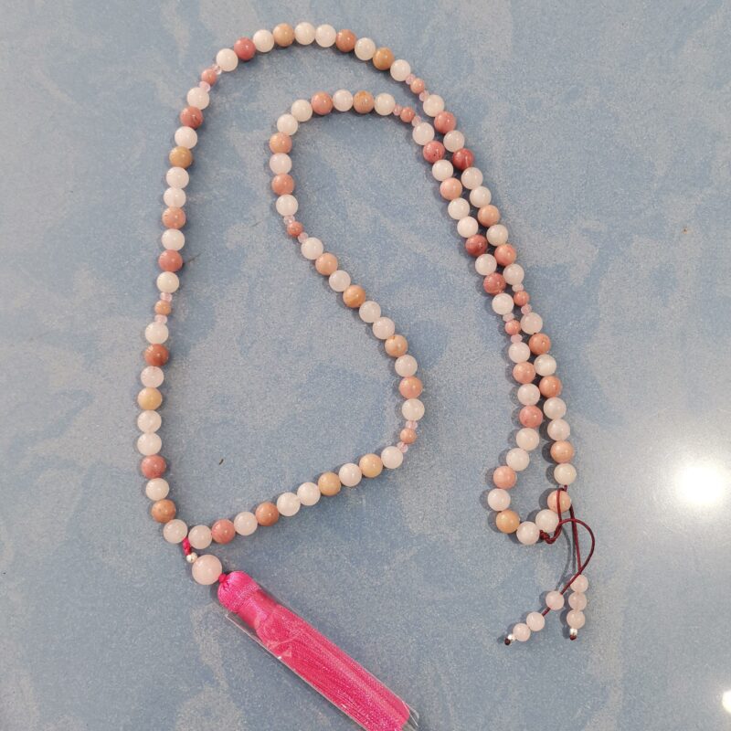 COLLAR JAPA CUARZO ROSA Y RODOCROSITA