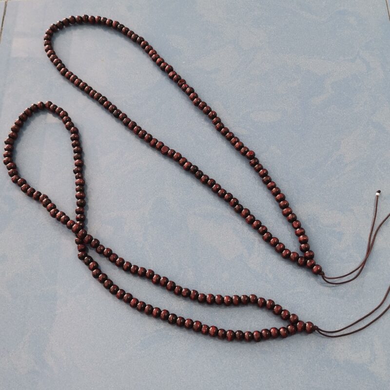 COLLAR JAPA MALA MEDITACION MADERA BOLITAS PLATA