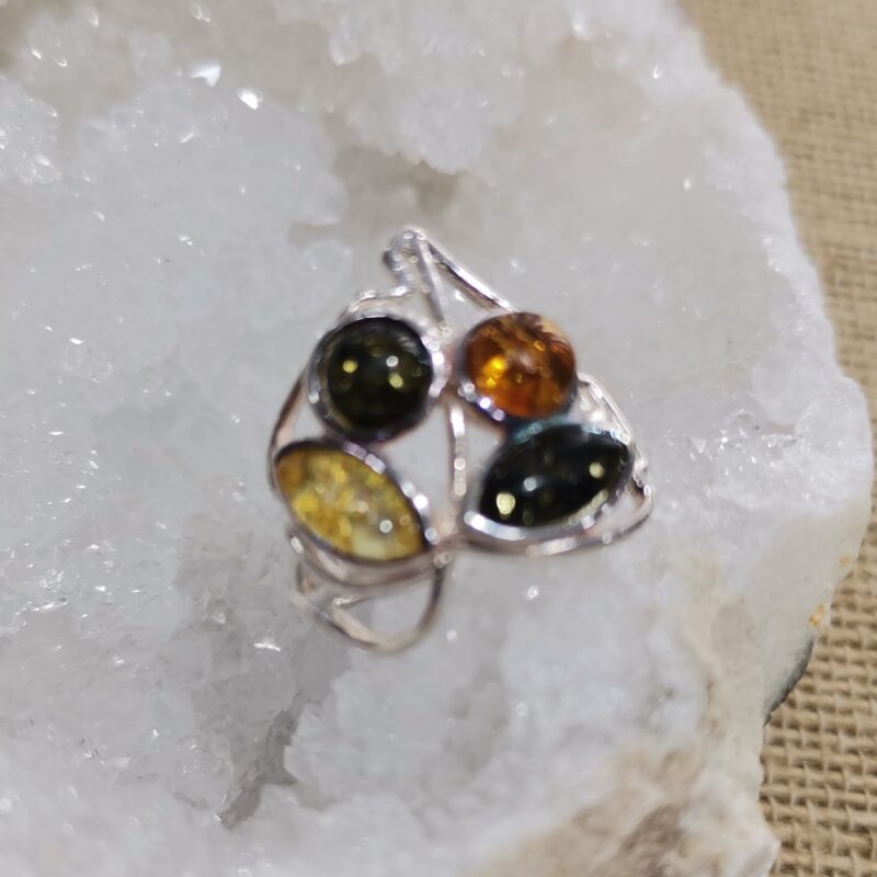 ANILLO PLATA AMBAR  HOJA