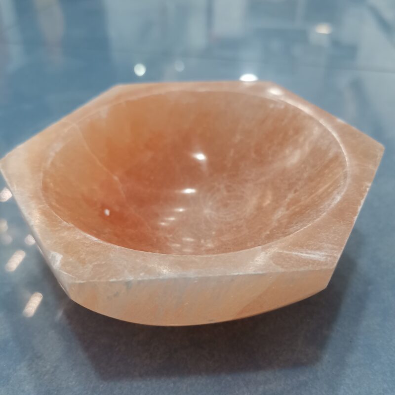 CUENCO HEXAGONAL SELENITA NARANJA