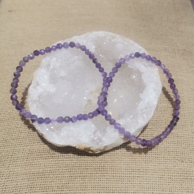 PULSERA AMATISTA 4 MM FLATEADA