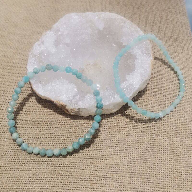 PULSERA AMAZONITA 4 MM FLATEADA