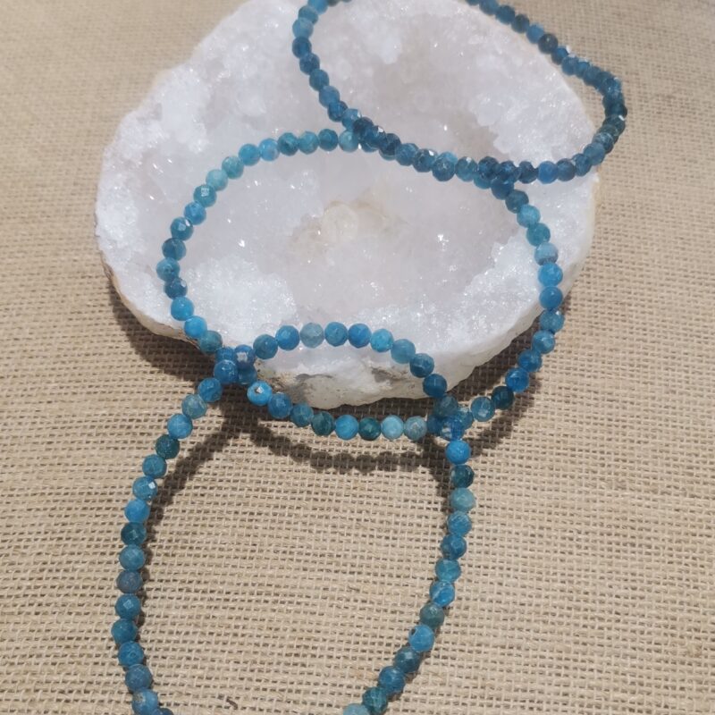 PULSERA APATITO AZUL 4 MM FLATEADO
