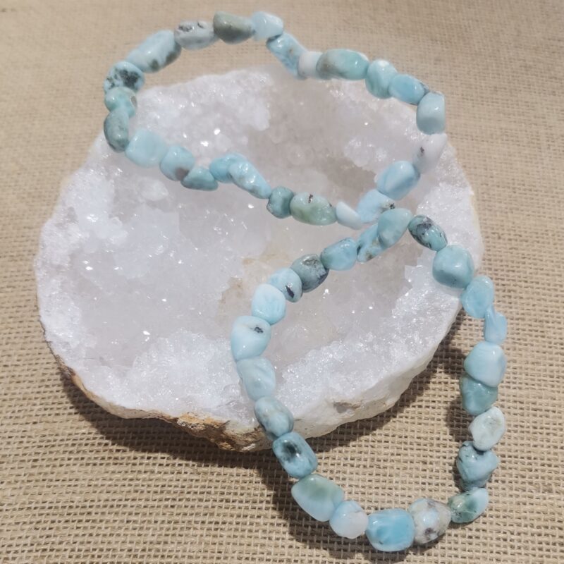 PULSERA LARIMAR SEMIRODADA