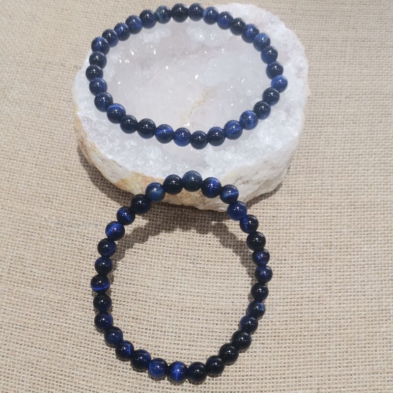 PULSERA MINERAL OJO DE TIGRE AZUL 6 MM