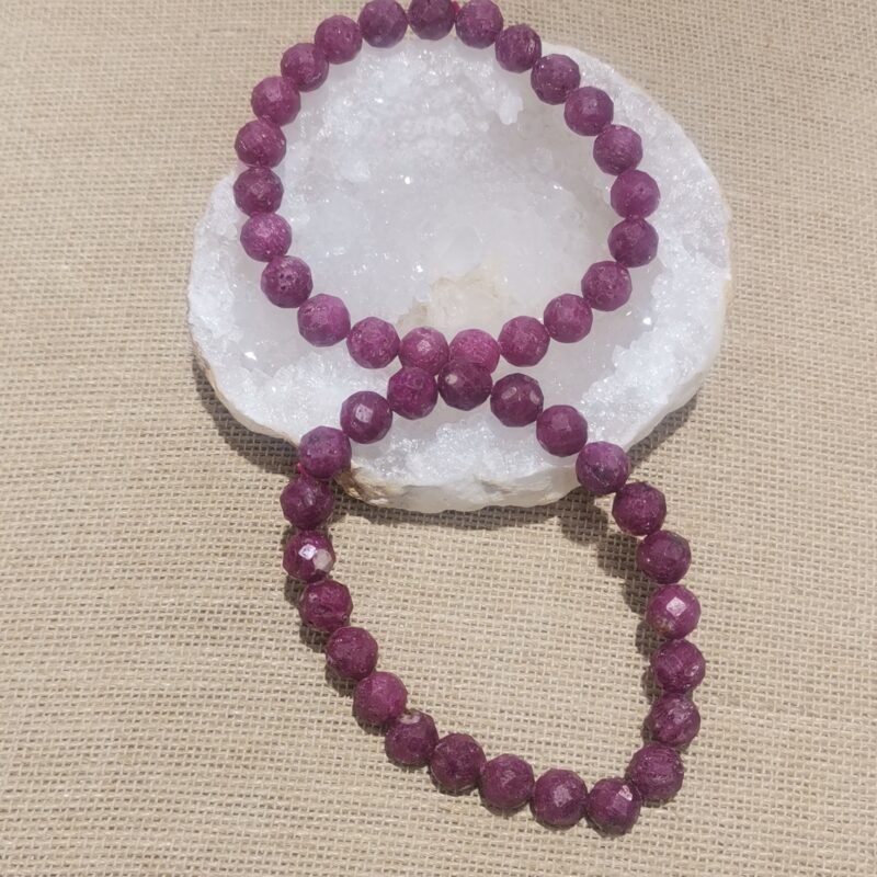 PULSERA RUBI 8 MM FLATEADO