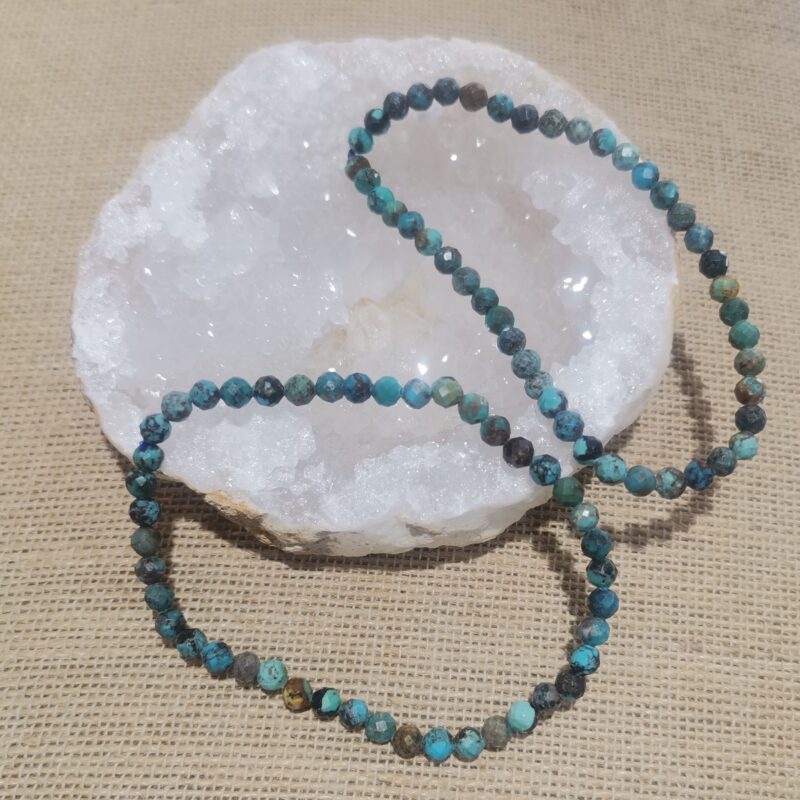 PULSERA TURQUESA VERDE 4 MM FLATEADA