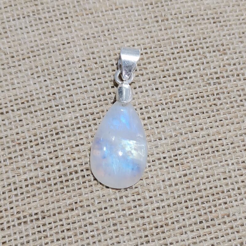 COLGANTE PLATA PIEDRA LUNA GOTA AL AIRE
